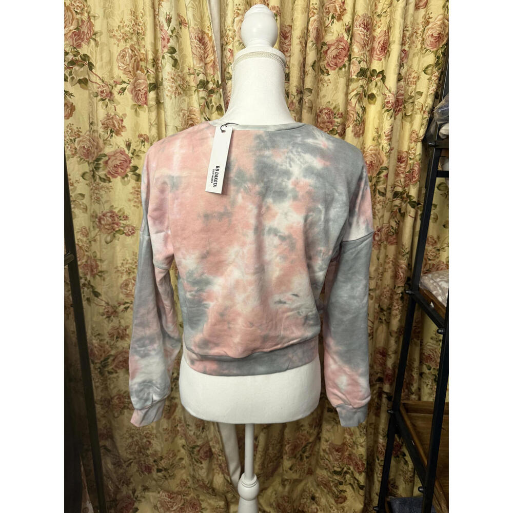 NWT! BB Dakota Tie-Dye Sweatshirt in Pink and Green Size XS - Picture 4 of 6